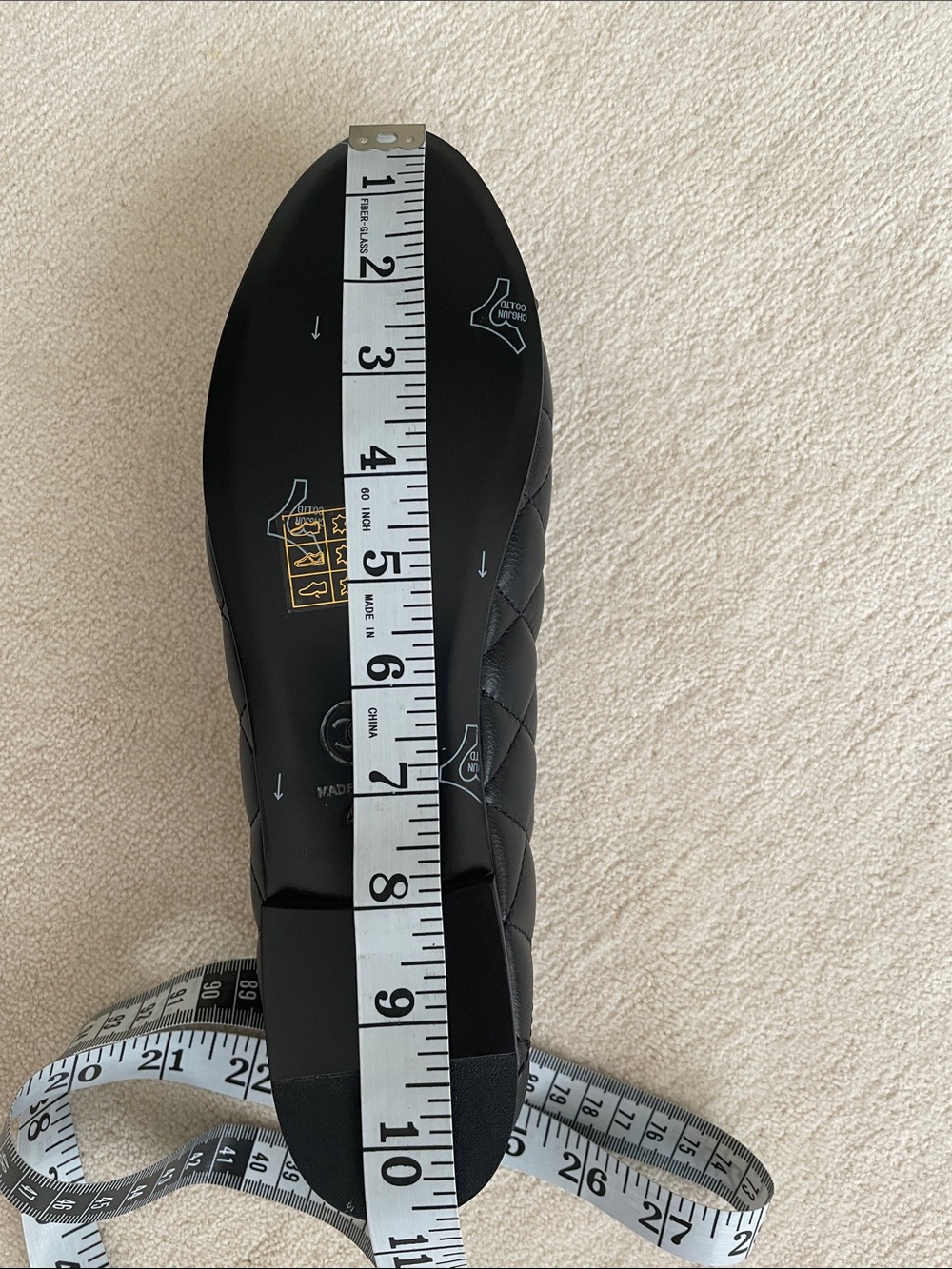 CHANEL Black Quilted Leather Ballet Flats with Bow - Picture 9 of 10